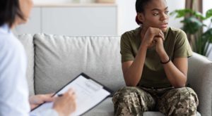 Military veteran undergoing therapy