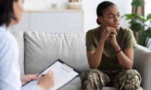 Military veteran undergoing therapy