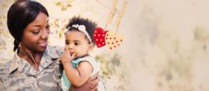Military mom with toddler daughter