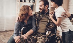 An injured Tampa veteran with his family